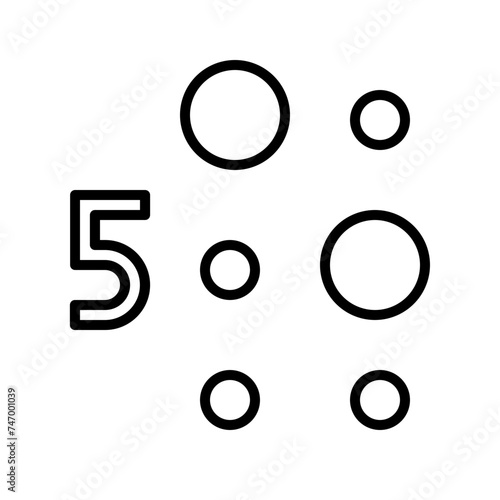  five Braille line icon