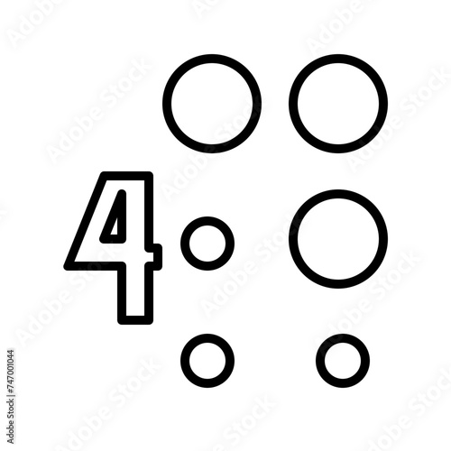 four Braille line icon