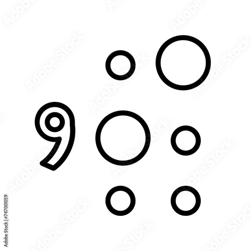 nine Braille line icon