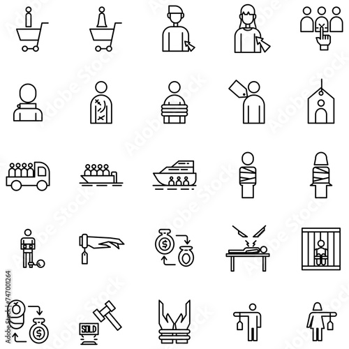 Human Trafficking Icon in Line Style Perfect for Presentation and any Purpose