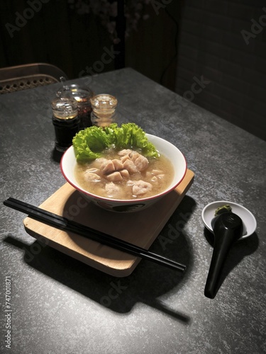 chinese food bak kut teh on a plate