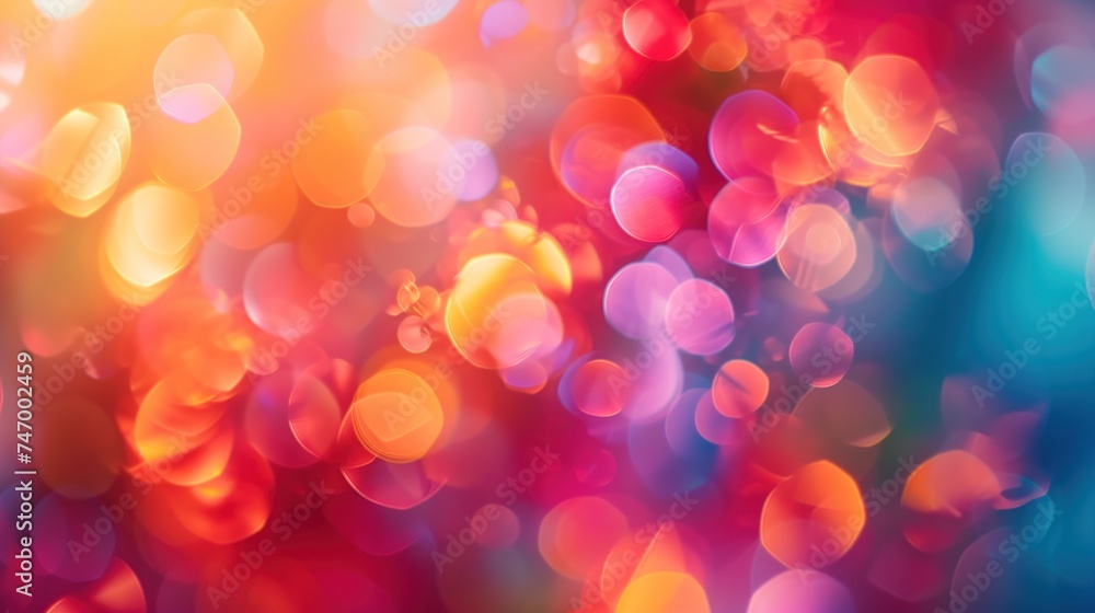 a blurry image of a multicolored background with lots of small circles in the center of the image.