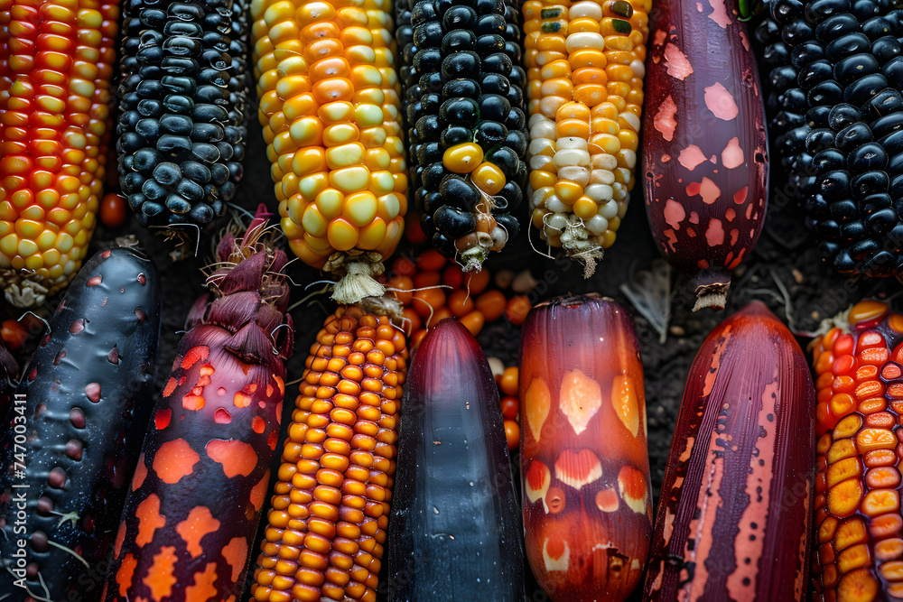 Devcorns Foto de Mix of peruvian native variety of heirloom corns from local ...