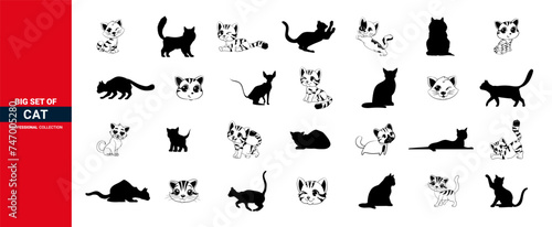 Cats icon  cat collection black illustration. 