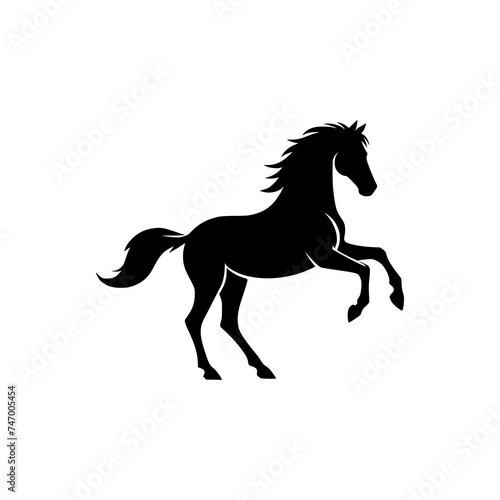 wild animal horse silhouette vector illustration template design