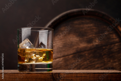 Scotch whiskey glass © karandaev