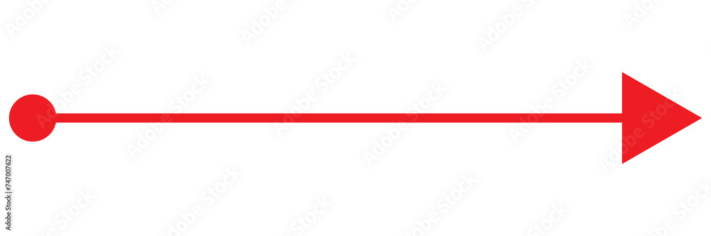 Straight line with point on start and arrow on finish. Symbol of direction, aim, target, path, easy challenge, fast way, ideal plan isolated on white background. Vector graphic illustration Straight line with point on start and arrow on finish. Symbol of direction, aim, target, path, easy challenge, fast way, ideal plan isolated on white background. Vector graphic illustration