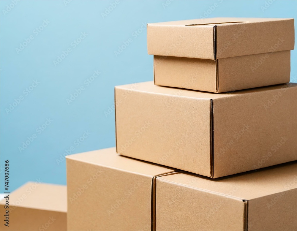 Stacked cardboard boxes. plain background. Stacked cardboard boxes. plain background.