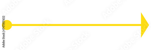 Straight line with point on start and arrow on finish. Symbol of direction, aim, target, path, easy challenge, fast way, ideal plan isolated on white background. Vector graphic illustration