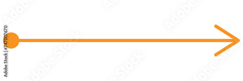 Straight line with point on start and arrow on finish. Symbol of direction, aim, target, path, easy challenge, fast way, ideal plan isolated on white background. Vector graphic illustration