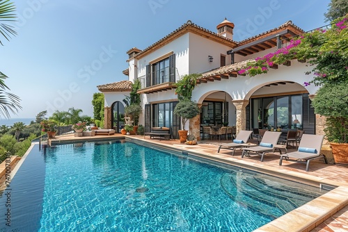 Villa with garden and pool.	