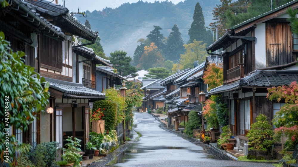 beautiful, clean and tidy traditional Japanese local village of Japan, one of the most visit destination of the world for traveler. beautiful, clean and tidy traditional Japanese local village of Japan, one of the most visit destination of the world for traveler.