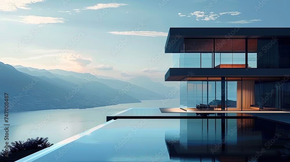 Fototapeta premium Luxury villa with pool.
