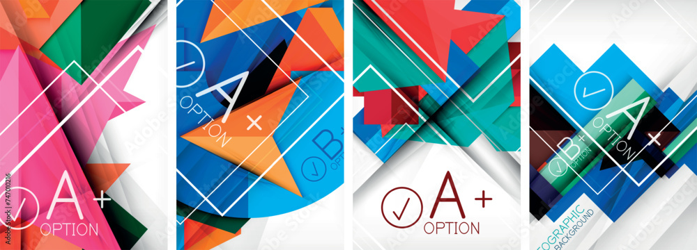 Set of paper shapes abstract backgrounds with infographic elements. Vector illustration For Wallpaper, Banner, Background, Card, Book Illustration, landing page Set of paper shapes abstract backgrounds with infographic elements. Vector illustration For Wallpaper, Banner, Background, Card, Book Illustration, landing page