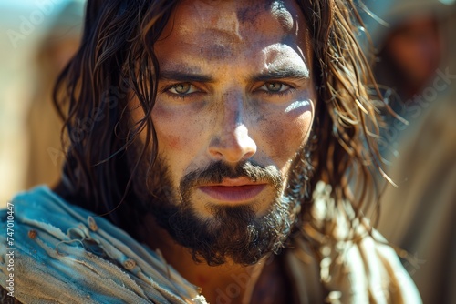 Jesus alone in the desert.