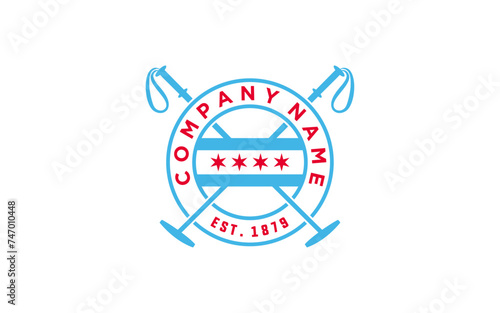Emblem badge Chicago polo logo, chicago polo logo vintage retro style