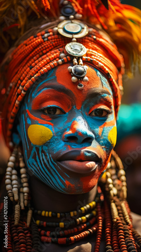 This visual narrative portrays a vibrant tribal festival in Africa. The photograph encapsulates the essence of the celebration--the colorful traditional attire, energetic dances, and communal spirit.  © Дмитрий Симаков