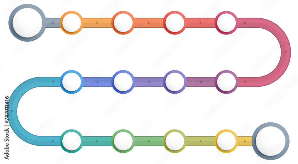 Colorful timeline infographics template with 12 steps Colorful timeline infographics template with 12 steps