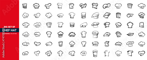 set of chef hats, chef hat set of icon.