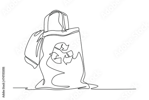 Continuous one line drawing sustainable business concept. Doodle vector illustration.