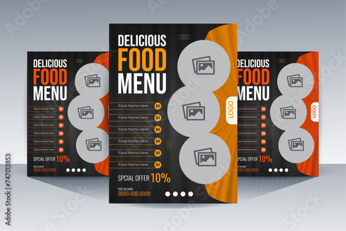 high quality a4  restaurant table food menue poster design tepmlate photo