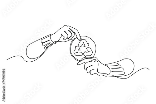 Continuous one line drawing sustainable business concept. Doodle vector illustration.