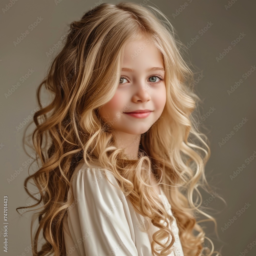 beautiful girl with lush wavy developing blond hair beautiful girl with lush wavy developing blond hair