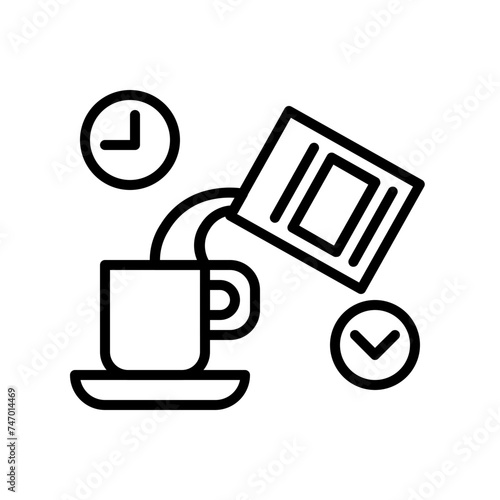time for coffee line icon