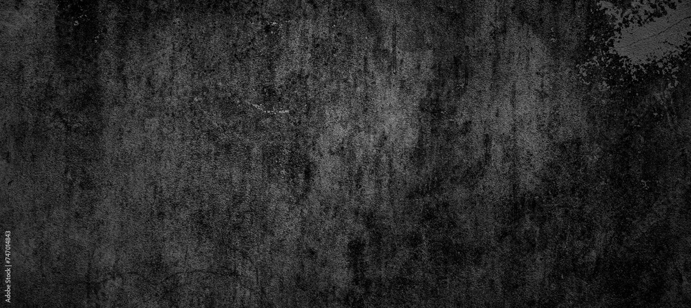 Black concrete floor  wall texture, dark rough background, old background with black color.