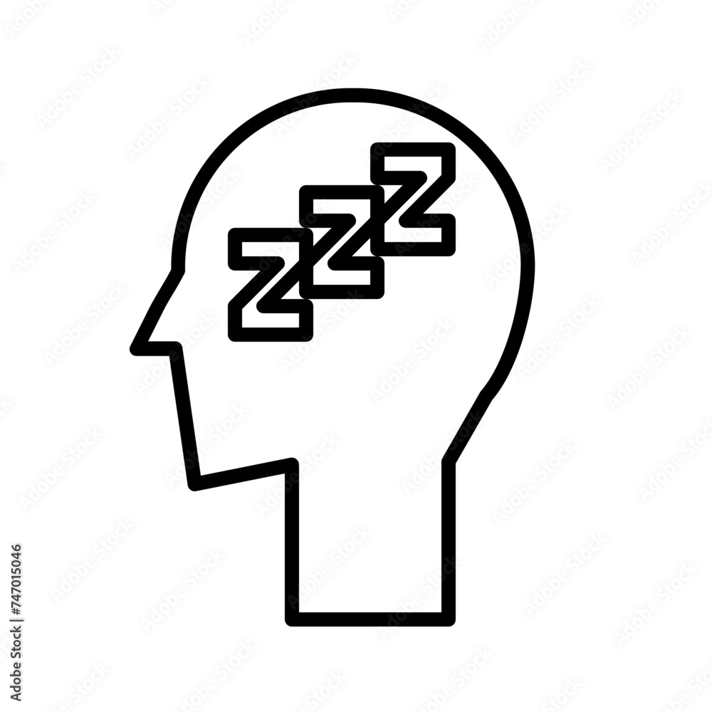 mind falls asleep line icon mind falls asleep line icon
