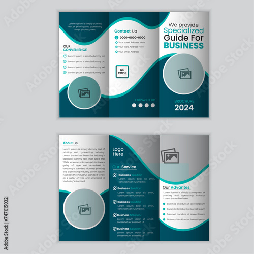 Modern creative Annual report Corporate tri-fold brochure design Template layout in A4 size