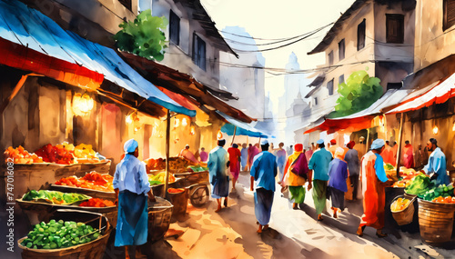 Vibrant Morning at the Local Market © liamalexcolman