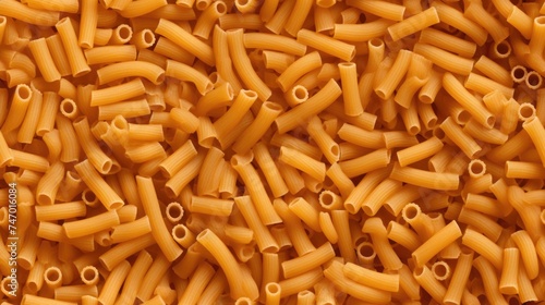 Pipe pasta seamless pattern, closeup food repeated background