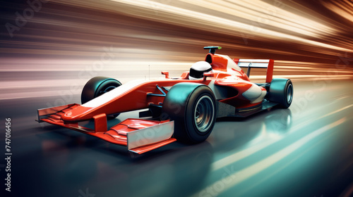 Formula Race Cars Speeding on the Track © Polypicsell