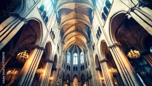 Interior of a generic magnificent cathedral photo