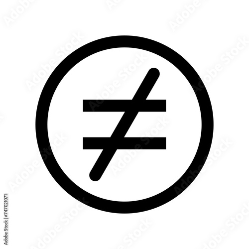math symbol is not equal to vector icon. flat icon or vector icon illustration.