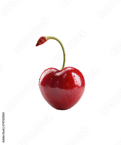 Cherry in heart shape isolated, png