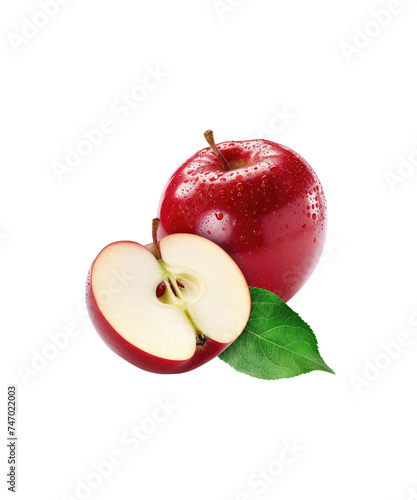 red and green apples isolated, png
