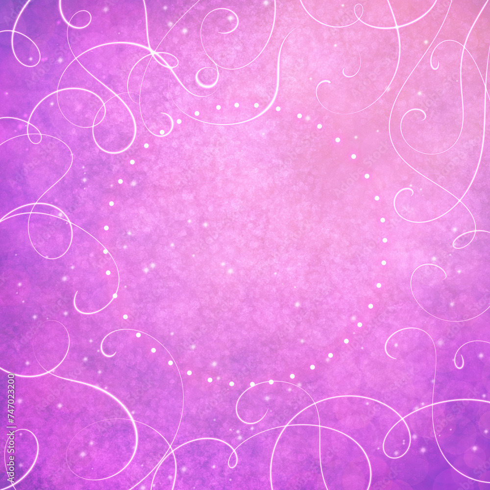 background with round frame. pink cute postcard banner background with round frame. pink cute postcard banner