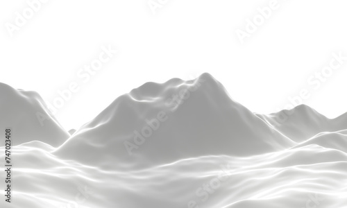Fototapeta Naklejka Na Ścianę i Meble -  3D snowy mountain. Snow terrain.