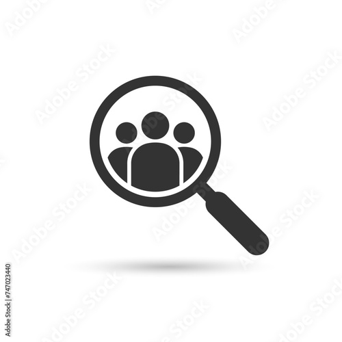 Magnifying glass for searching an employee or candidate icon.