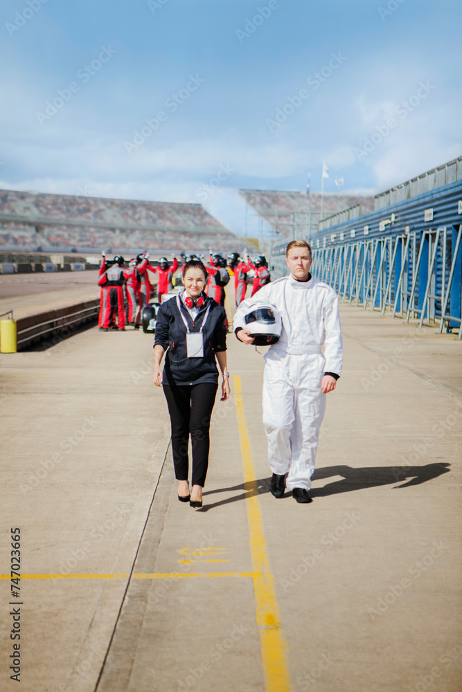 custom made wallpaper toronto digitalA confident astronaut in a white space suit walking with a colleague on the launchpad