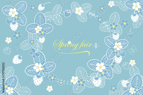 苺と葉っぱのフレーム