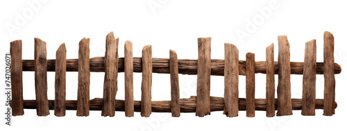 Rustic wooden fence, cut out