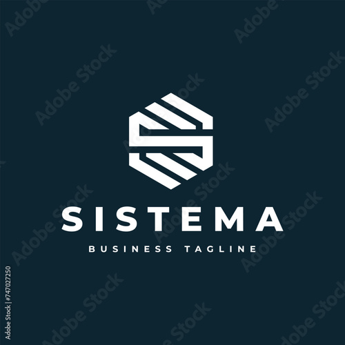 modern hexagon letter s logo design