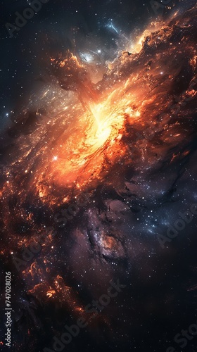 Universe filled with stars  nebula and galaxy. Colorful space background with stars. Beauty of deep space. A view from space to a spiral galaxy and stars. 