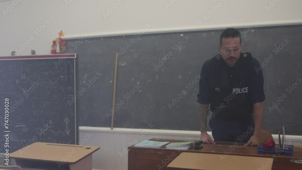 Police investigation inside a school Police investigation inside a school