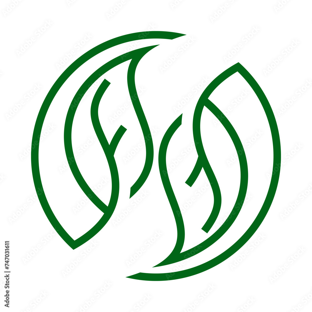 Circle Leaf Vector Logo Design Template Circle Leaf Vector Logo Design Template