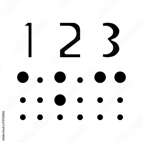 Braille numbers solid icon