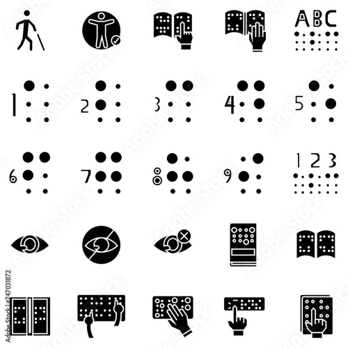 Braille Icon in Solid Style Perfect for Presentation and any Purpose